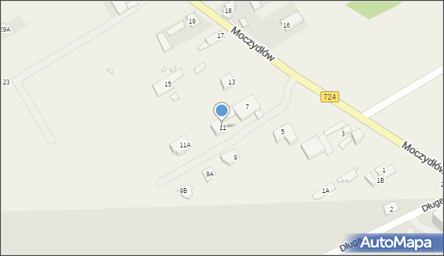 Moczydłów, Moczydłów, 11, mapa Moczydłów