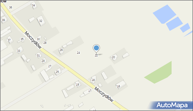Moczydłów, Moczydłów, 22, mapa Moczydłów