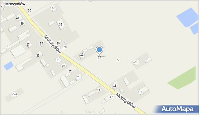 Moczydłów, Moczydłów, 24, mapa Moczydłów