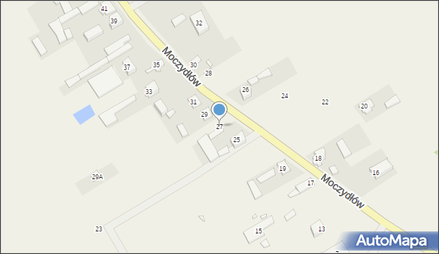 Moczydłów, Moczydłów, 27, mapa Moczydłów