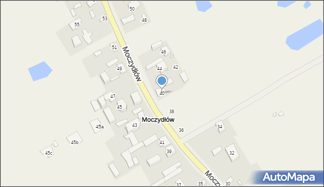 Moczydłów, Moczydłów, 40, mapa Moczydłów