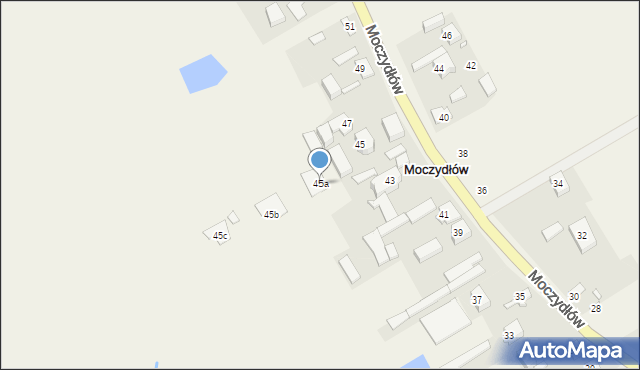 Moczydłów, Moczydłów, 45a, mapa Moczydłów