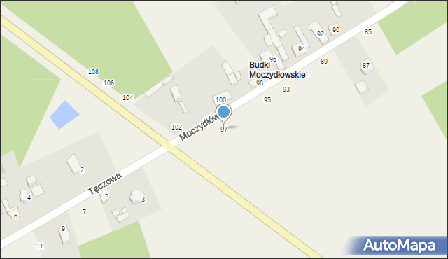 Moczydłów, Moczydłów, 97, mapa Moczydłów