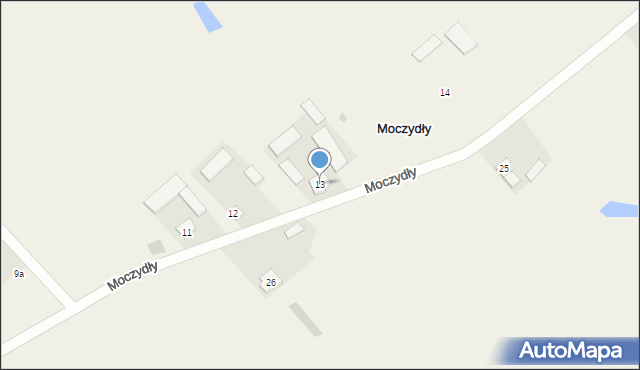 Moczydły, Moczydły, 13, mapa Moczydły