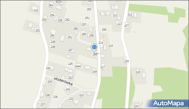 Moderówka, Moderówka, 249, mapa Moderówka