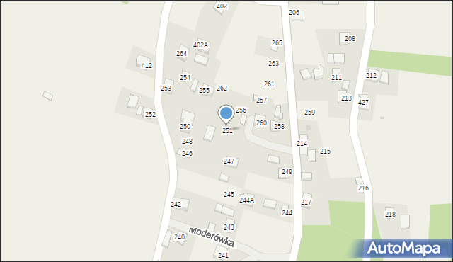 Moderówka, Moderówka, 251, mapa Moderówka