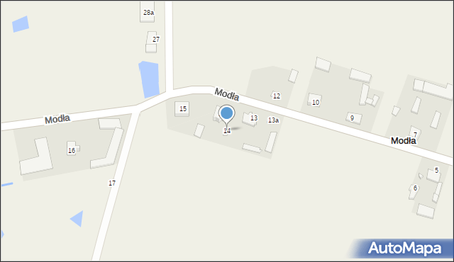 Modła, Modła, 14, mapa Modła