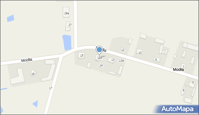 Modła, Modła, 14A, mapa Modła