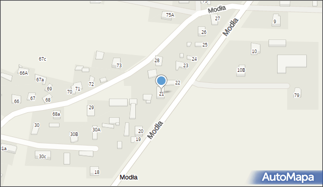 Modła, Modła, 21, mapa Modła