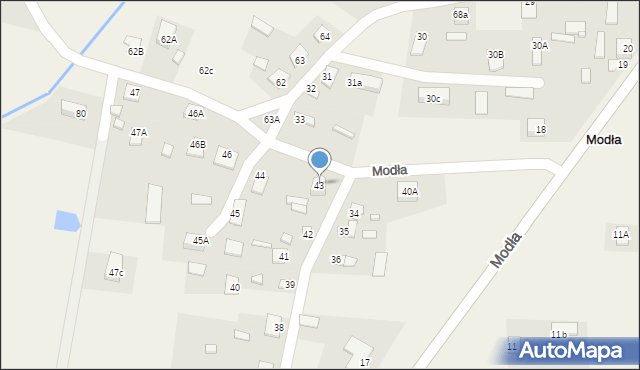 Modła, Modła, 43, mapa Modła