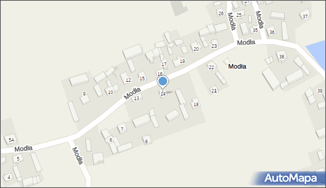 Modła, Modła, 14, mapa Modła