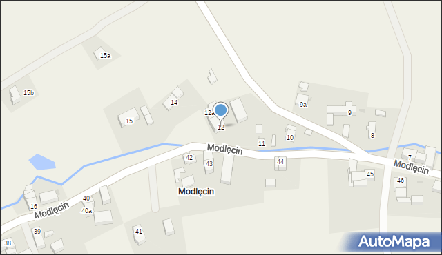 Modlęcin, Modlęcin, 12, mapa Modlęcin