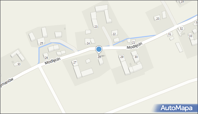 Modlęcin, Modlęcin, 28a, mapa Modlęcin