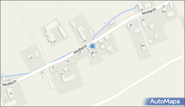 Modlęcin, Modlęcin, 36, mapa Modlęcin