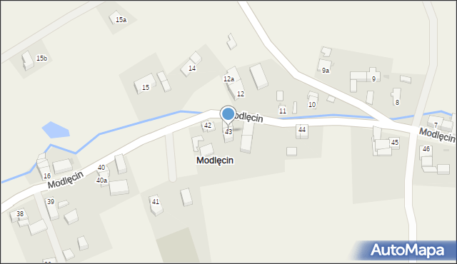 Modlęcin, Modlęcin, 43, mapa Modlęcin