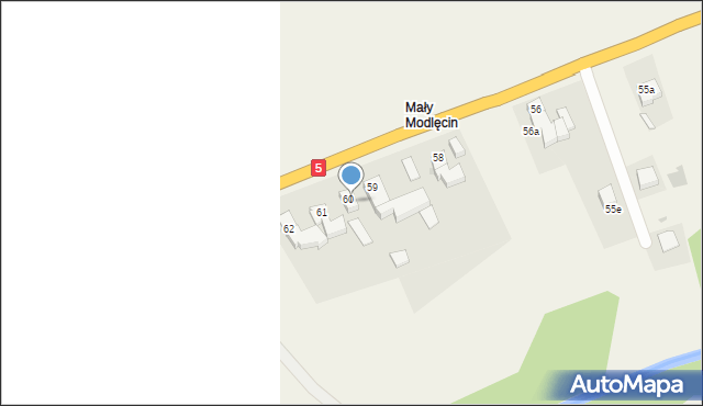 Modlęcin, Modlęcin, 60, mapa Modlęcin