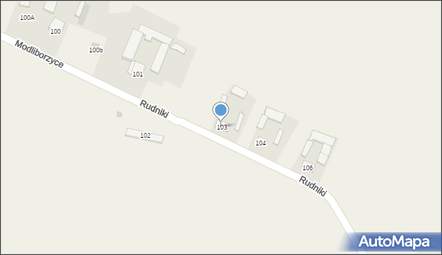 Modliborzyce, Modliborzyce, 103, mapa Modliborzyce