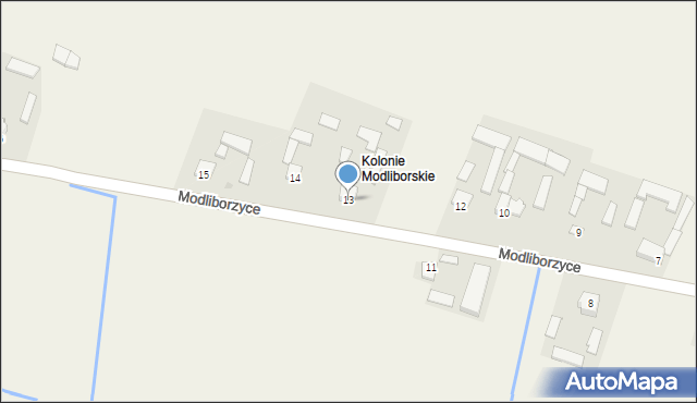 Modliborzyce, Modliborzyce, 13, mapa Modliborzyce