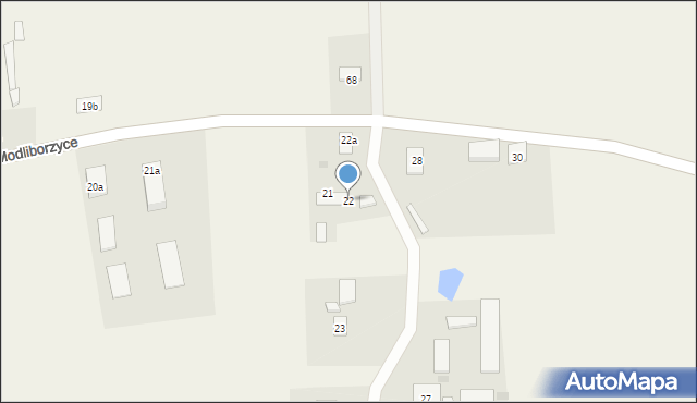 Modliborzyce, Modliborzyce, 22, mapa Modliborzyce