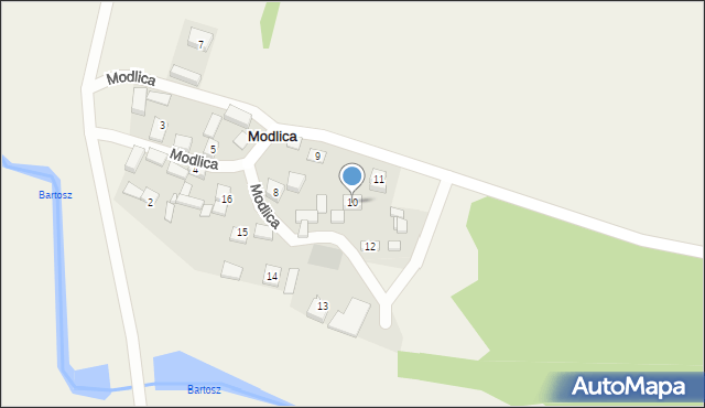 Modlica, Modlica, 10, mapa Modlica