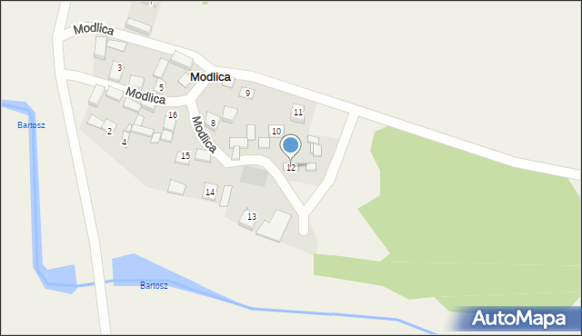 Modlica, Modlica, 12, mapa Modlica