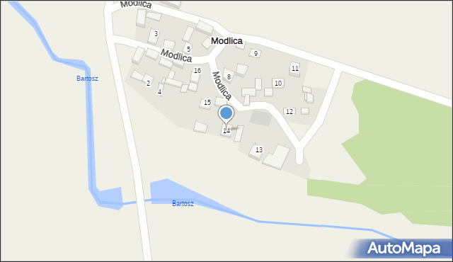 Modlica, Modlica, 14, mapa Modlica