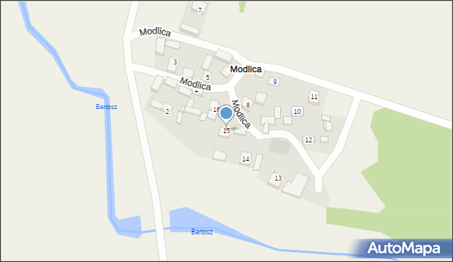 Modlica, Modlica, 15, mapa Modlica