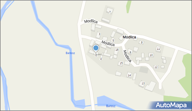 Modlica, Modlica, 2, mapa Modlica