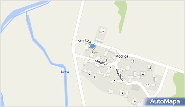 Modlica, Modlica, 3, mapa Modlica