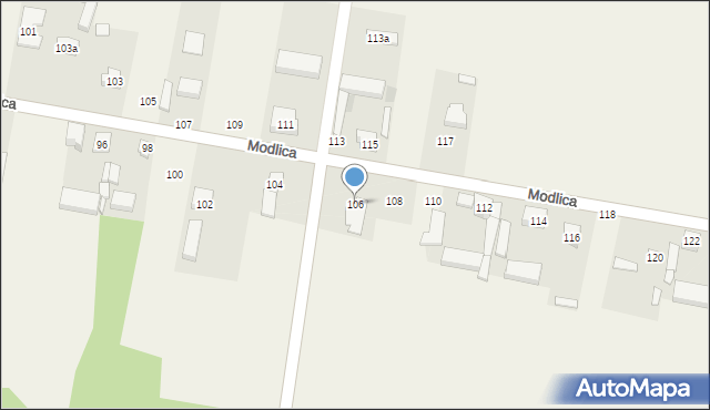 Modlica, Modlica, 106, mapa Modlica