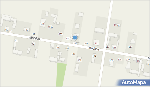 Modlica, Modlica, 107, mapa Modlica