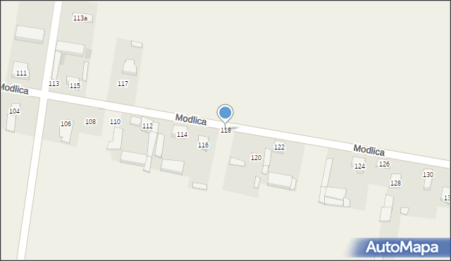 Modlica, Modlica, 118, mapa Modlica