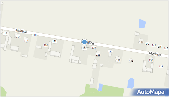 Modlica, Modlica, 124, mapa Modlica