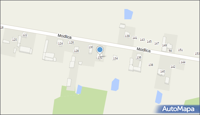 Modlica, Modlica, 132, mapa Modlica