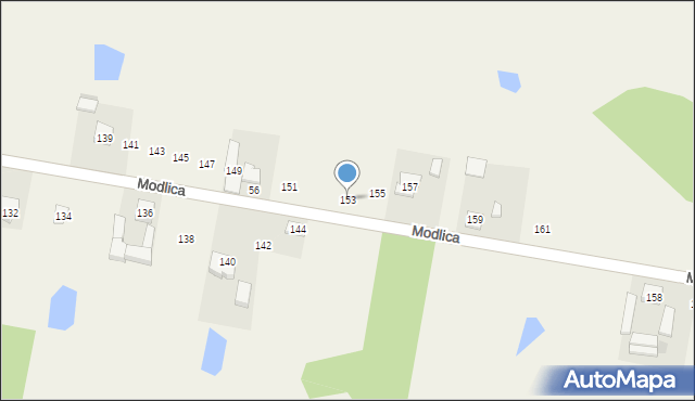 Modlica, Modlica, 153, mapa Modlica