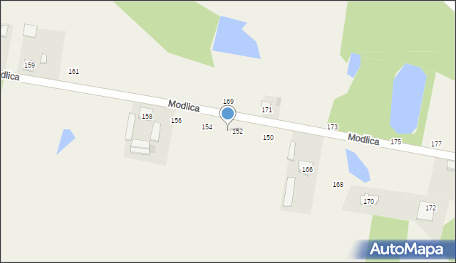 Modlica, Modlica, 162, mapa Modlica