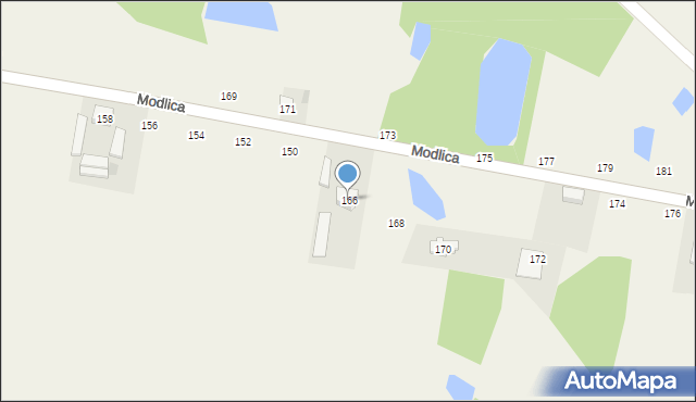 Modlica, Modlica, 166, mapa Modlica