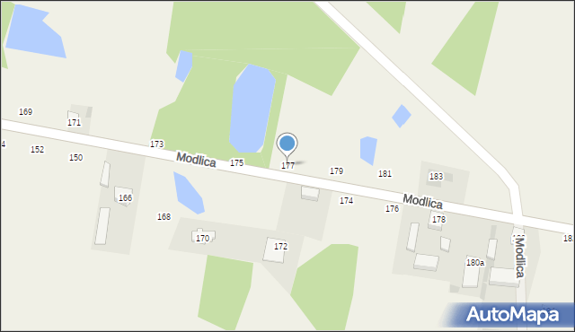Modlica, Modlica, 177, mapa Modlica