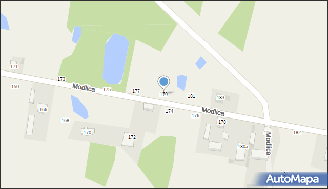 Modlica, Modlica, 179, mapa Modlica