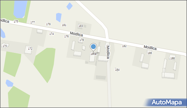 Modlica, Modlica, 180a, mapa Modlica