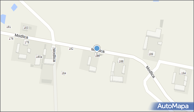 Modlica, Modlica, 186, mapa Modlica