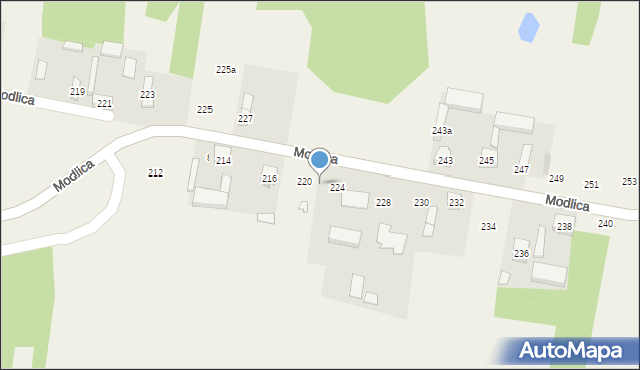 Modlica, Modlica, 222, mapa Modlica
