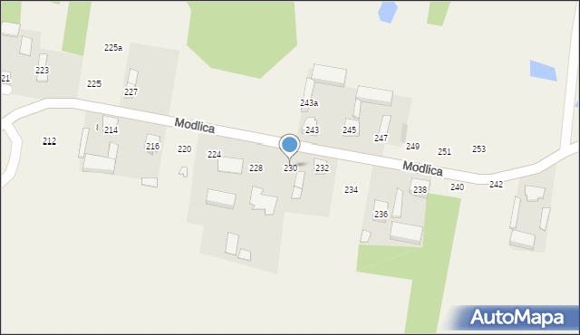 Modlica, Modlica, 230, mapa Modlica