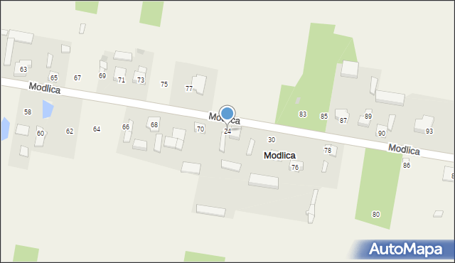 Modlica, Modlica, 24, mapa Modlica