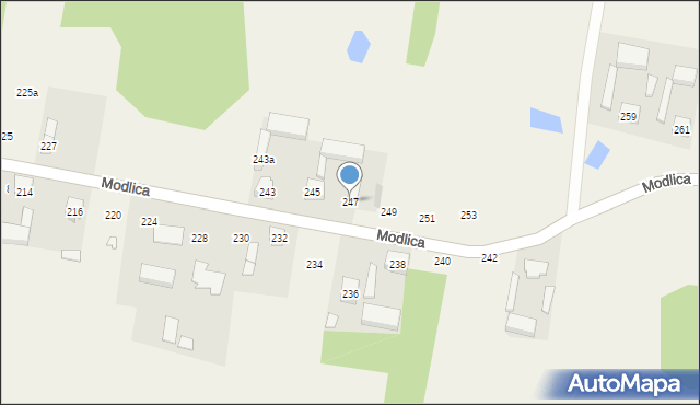 Modlica, Modlica, 247, mapa Modlica