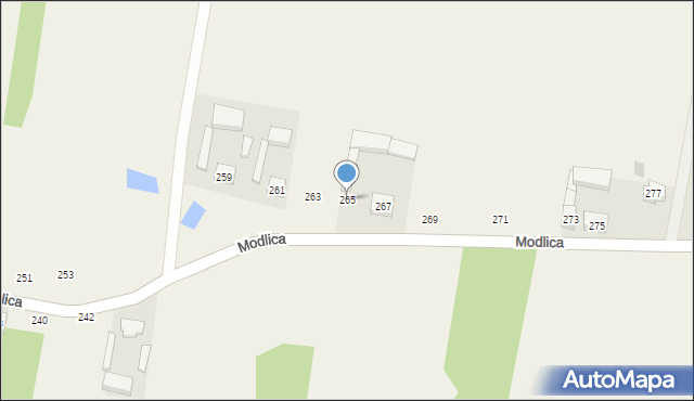 Modlica, Modlica, 265, mapa Modlica