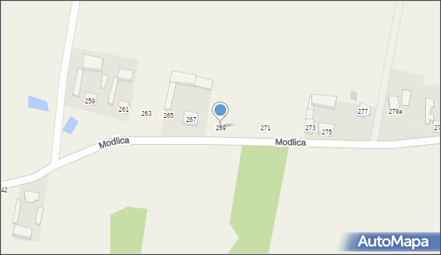 Modlica, Modlica, 269, mapa Modlica