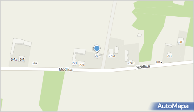 Modlica, Modlica, 277, mapa Modlica