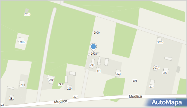 Modlica, Modlica, 299a, mapa Modlica