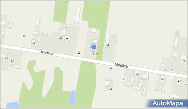 Modlica, Modlica, 31, mapa Modlica